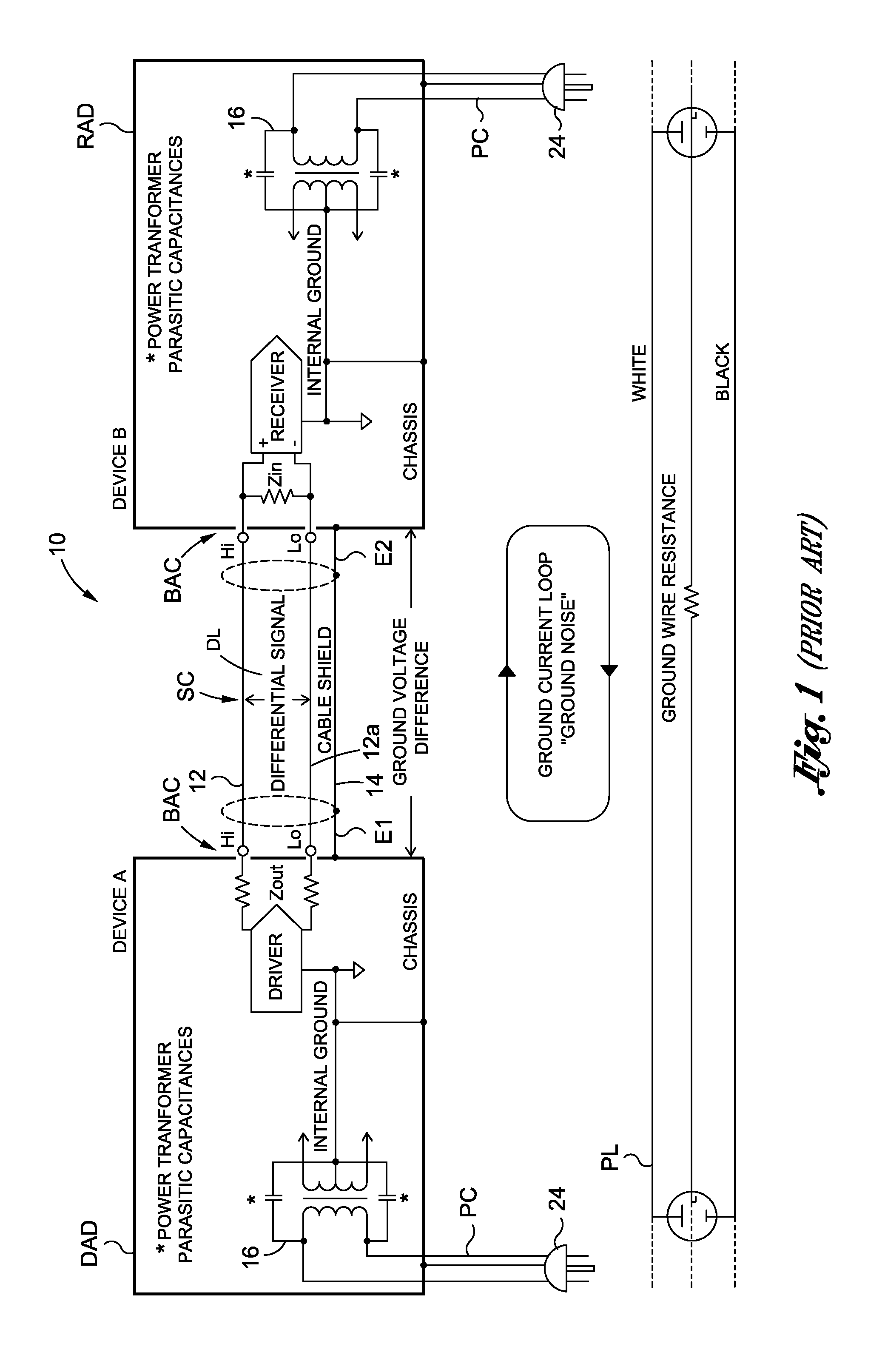 Audio interface connector with ground lift, kit, system and method of use