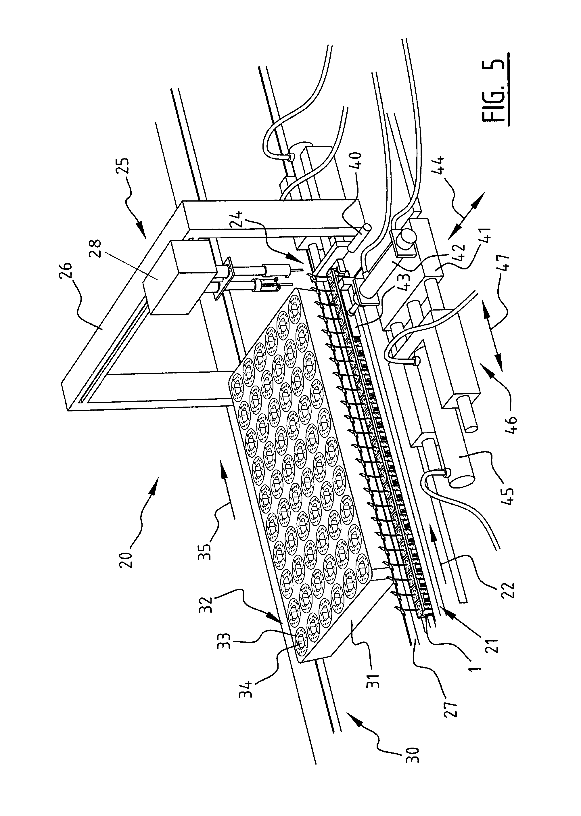 System and method for transferring and singularizing plant material in a container, container for plant material, use of a container for plant material