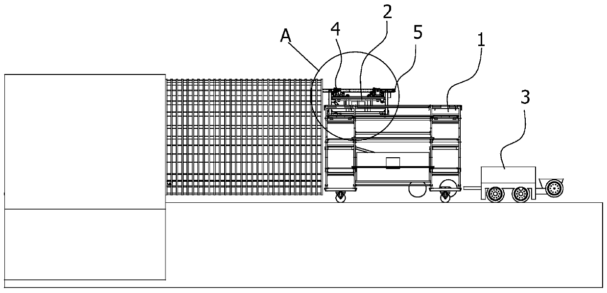 Tunnel second liner concrete longitudinal dispersion grouting device and construction method thereof