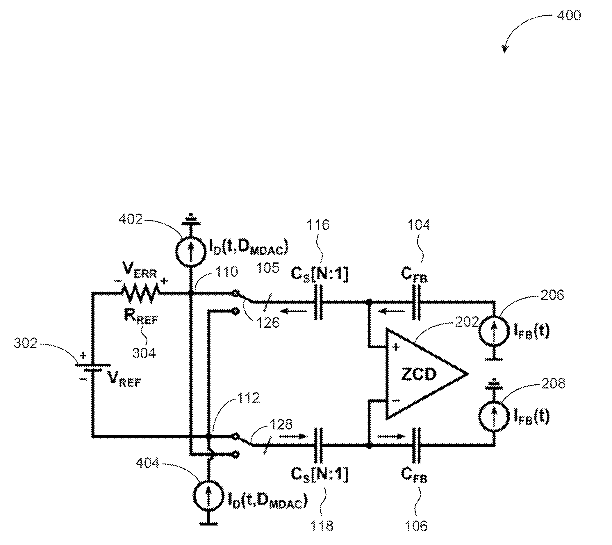 MDAC with differential current cancellation