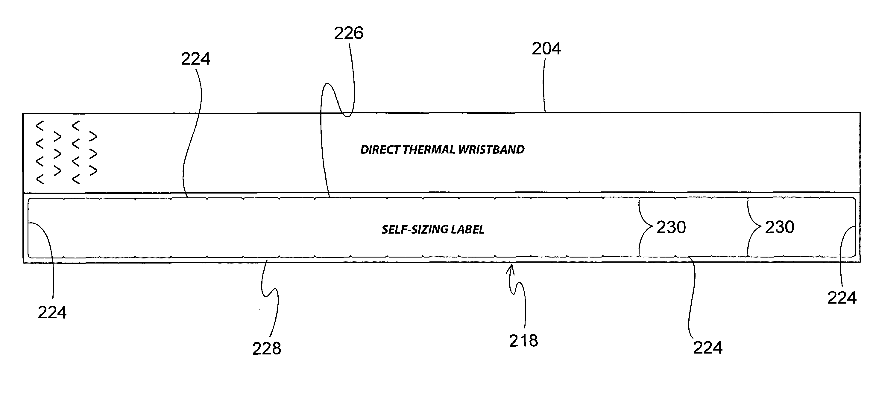 Continuous strip of thermal wristband/label forms