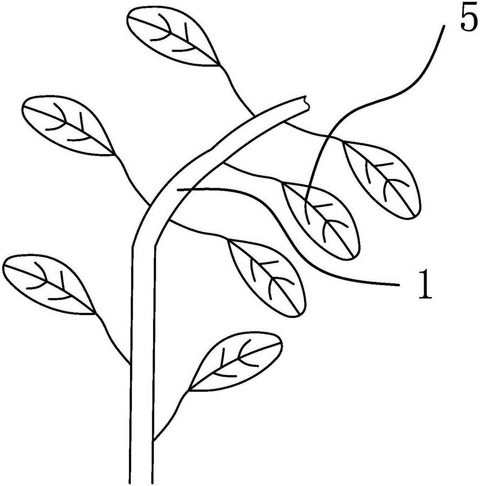 A simulated plant with the function of releasing negative ions