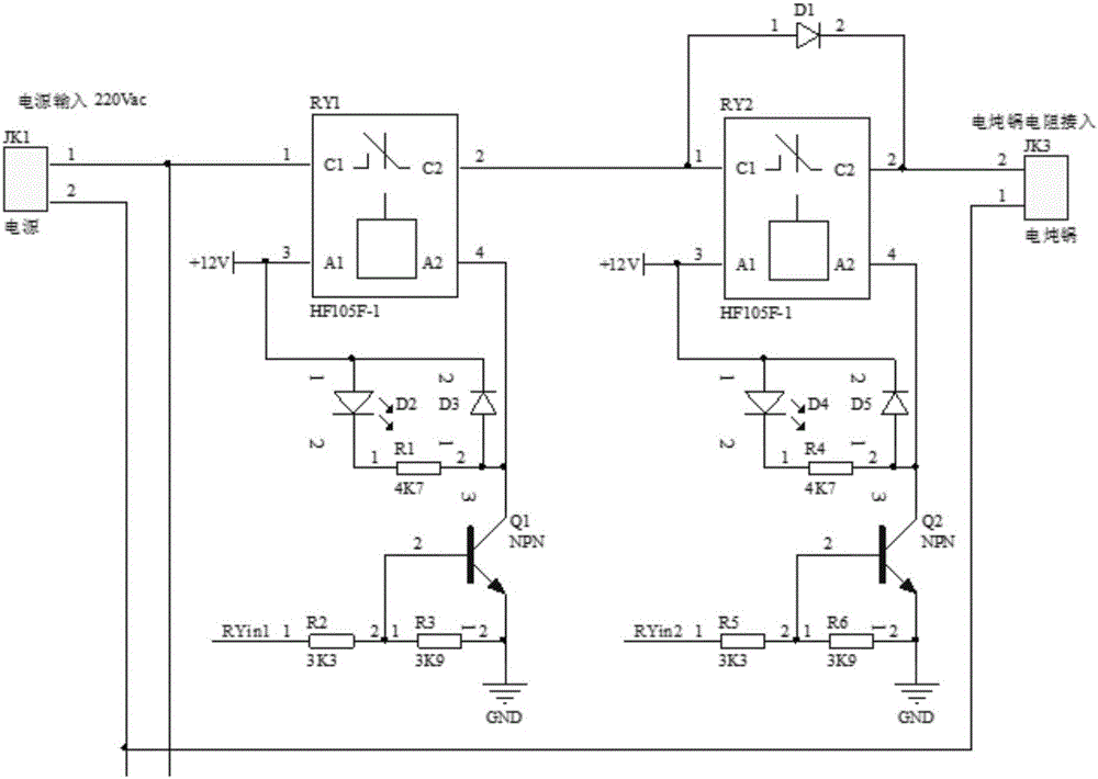Circuit of intelligent electric stewing pressure cooker