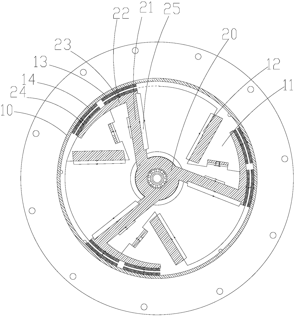 An internally variable magnetic energy storage wheel