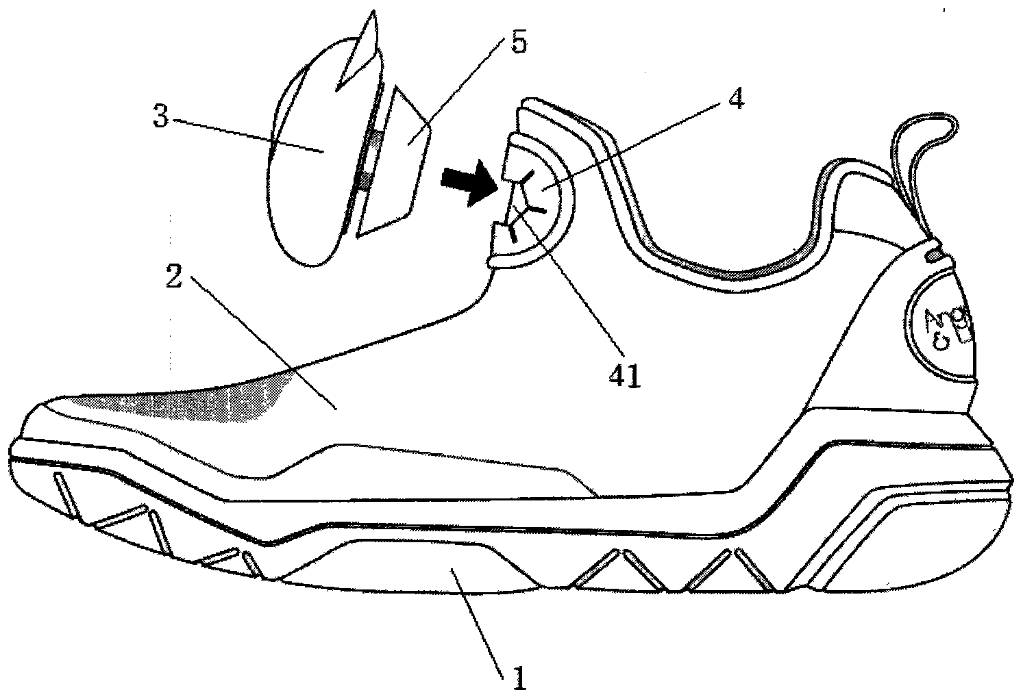 Shoe with positioning function