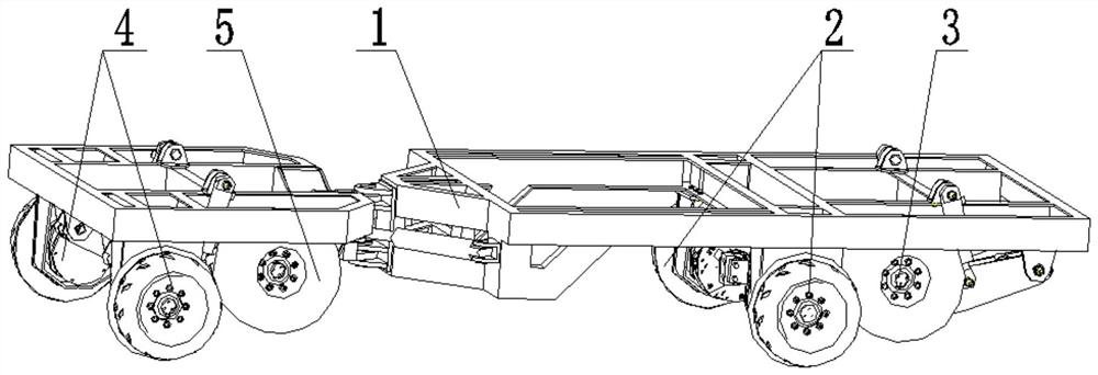 A low-speed heavy-duty road-rail dual-purpose traction equipment articulated chassis