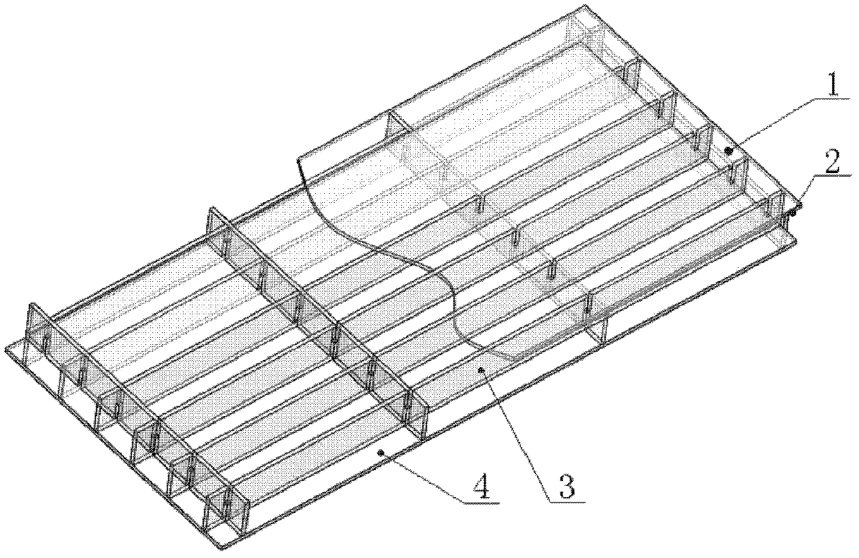 Glass fiber reinforced plastic grating hollow plate and production method thereof