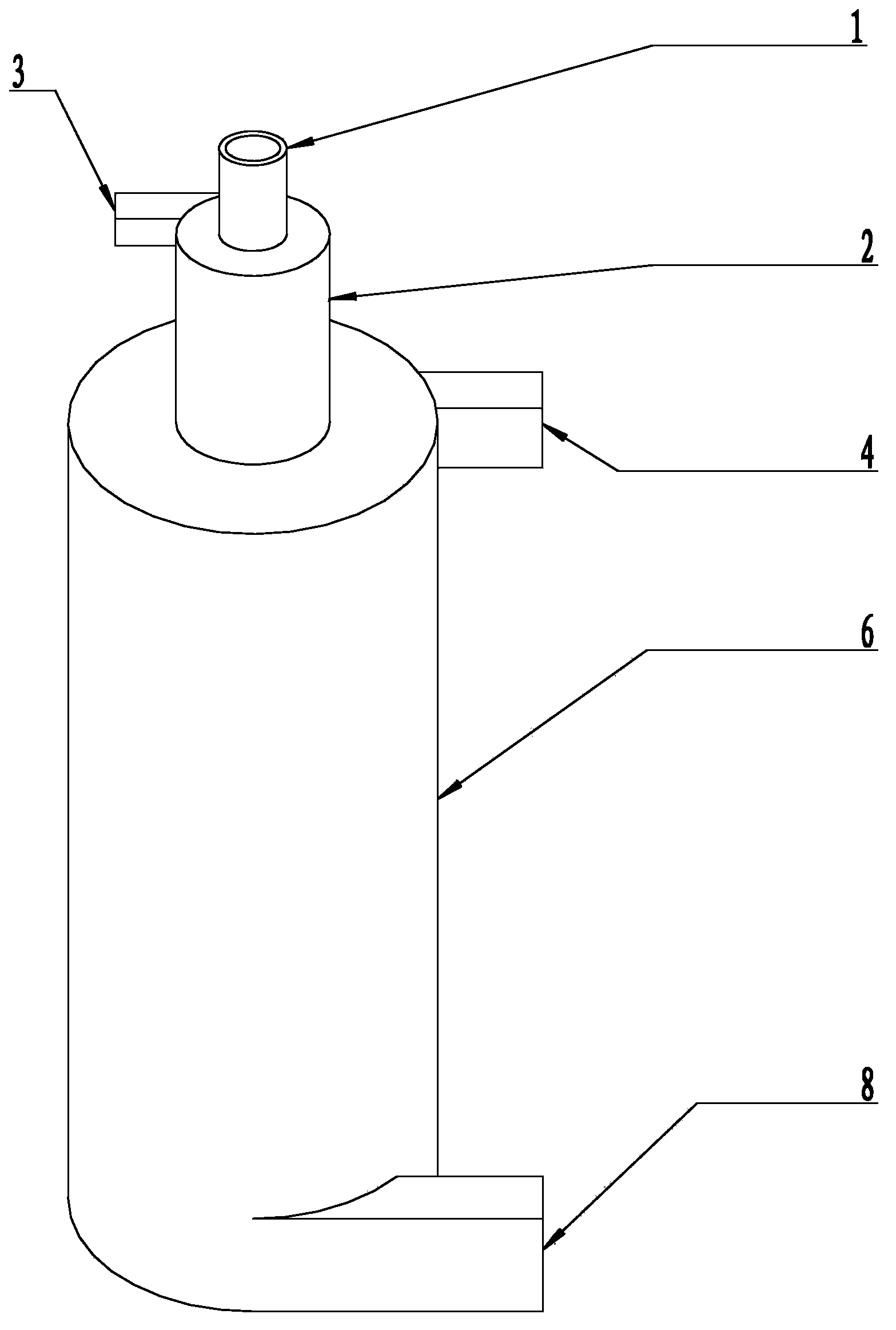 Hydrocyclone used for three-phase medium separation