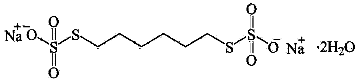Method for detecting content of sodium thiosulfate in sodium hexamethylene-1,6-bisthiosulfate dehydrate