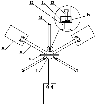 Tree fruit supporting rod fixing frame