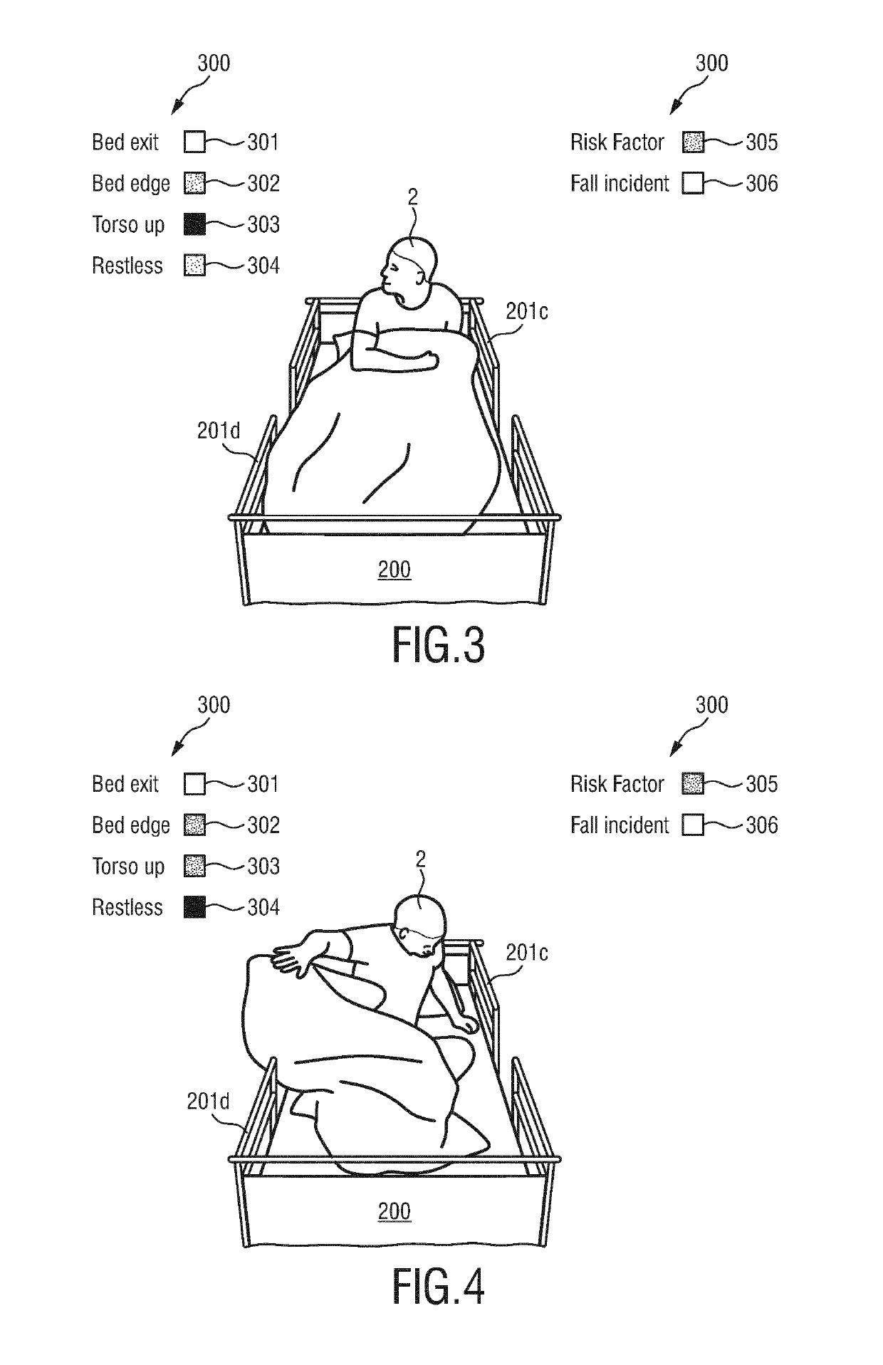 Device, system and method for patient monitoring to predict and prevent bed falls
