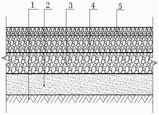 Recycled aggregate total pervious concrete pavement structure and construction method thereof