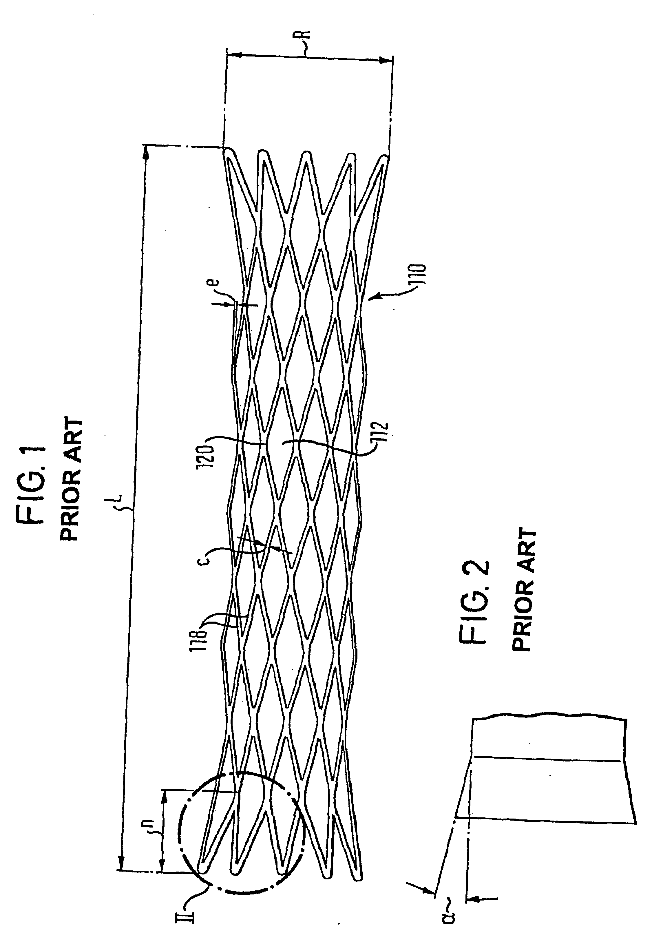 Expanded stent and a method for producing same