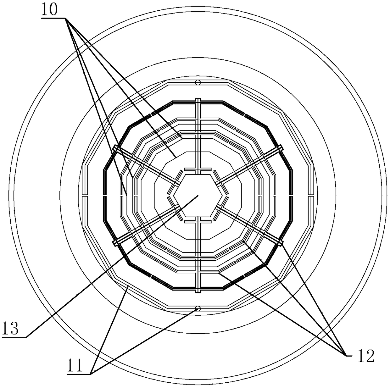 Electricity-saving water-saving non-mechanical stirring incremental upgrading microvortex coagulating sedimentation clarification pond