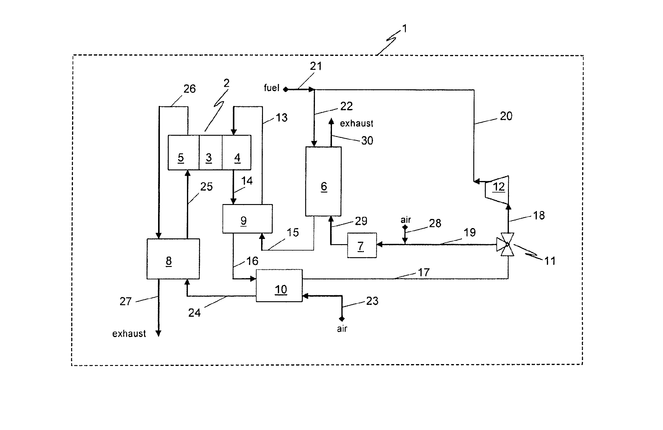 Fuel cell system with partial external reforming and direct internal reforming