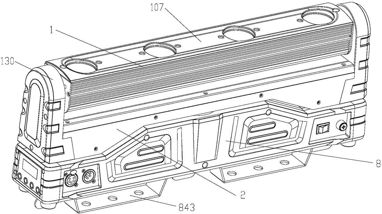 Moving light based on glass conversion laser source