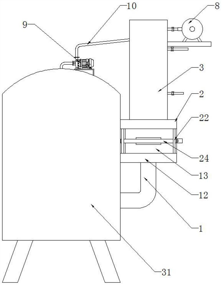 An industrial boiler flue energy-saving device
