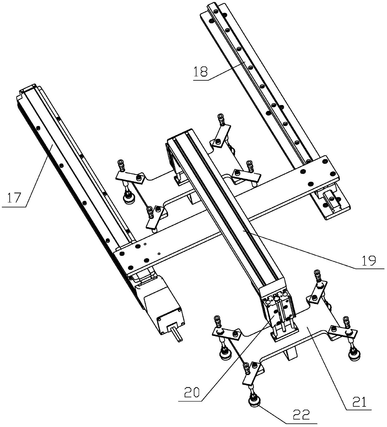 Automatic feeding device of power lithium battery pole pieces