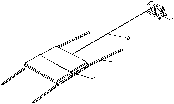 Orchard conveying device with detachable guide rail and method