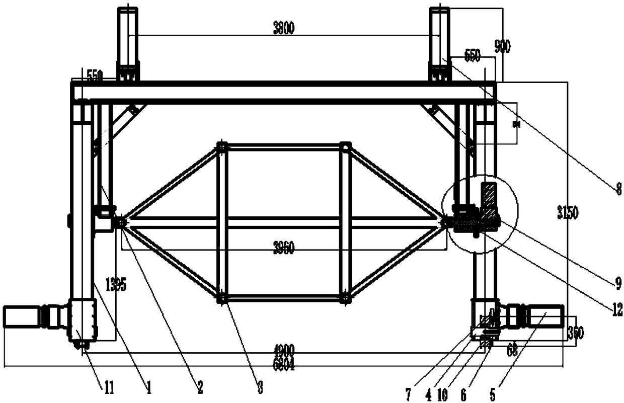 Subway tunnel segment reinforcing cage overturning machine and overturning method