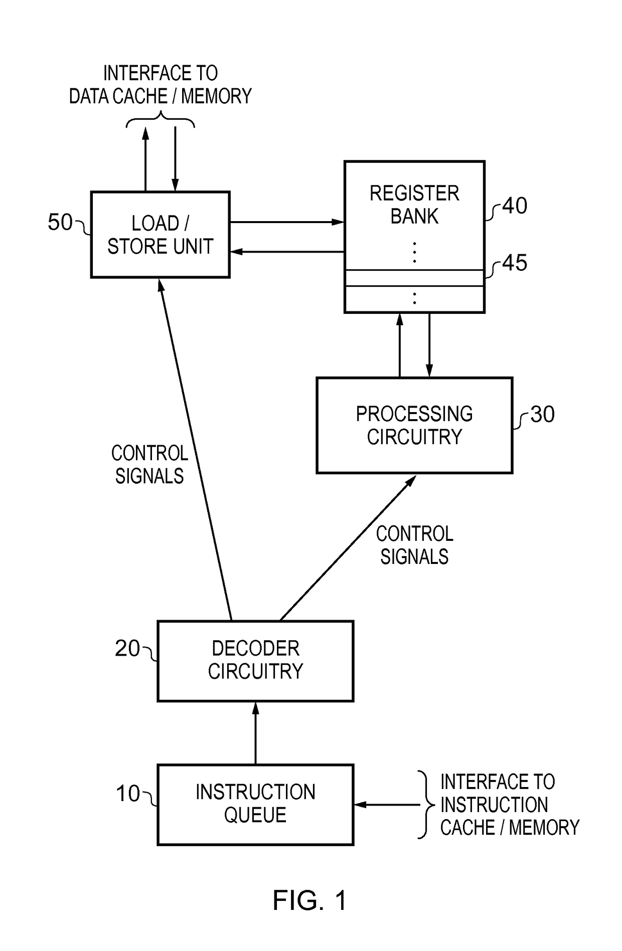 Data processing apparatus and method for decoding program instructions in order to generate control signals for processing circuitry of the data processing apparatus