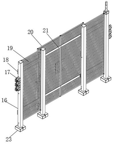 Fence for building construction and fence assembly mounting mechanism