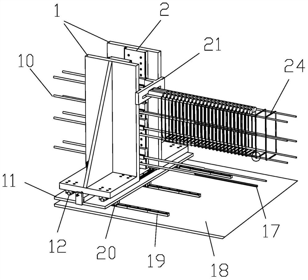 A longitudinal bar feeding device for steel cage welding