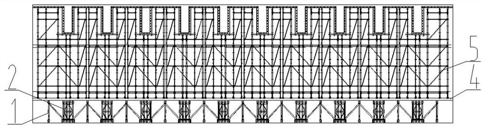 Construction method of high-altitude long-span heavy-duty tool formwork supporting steel platform