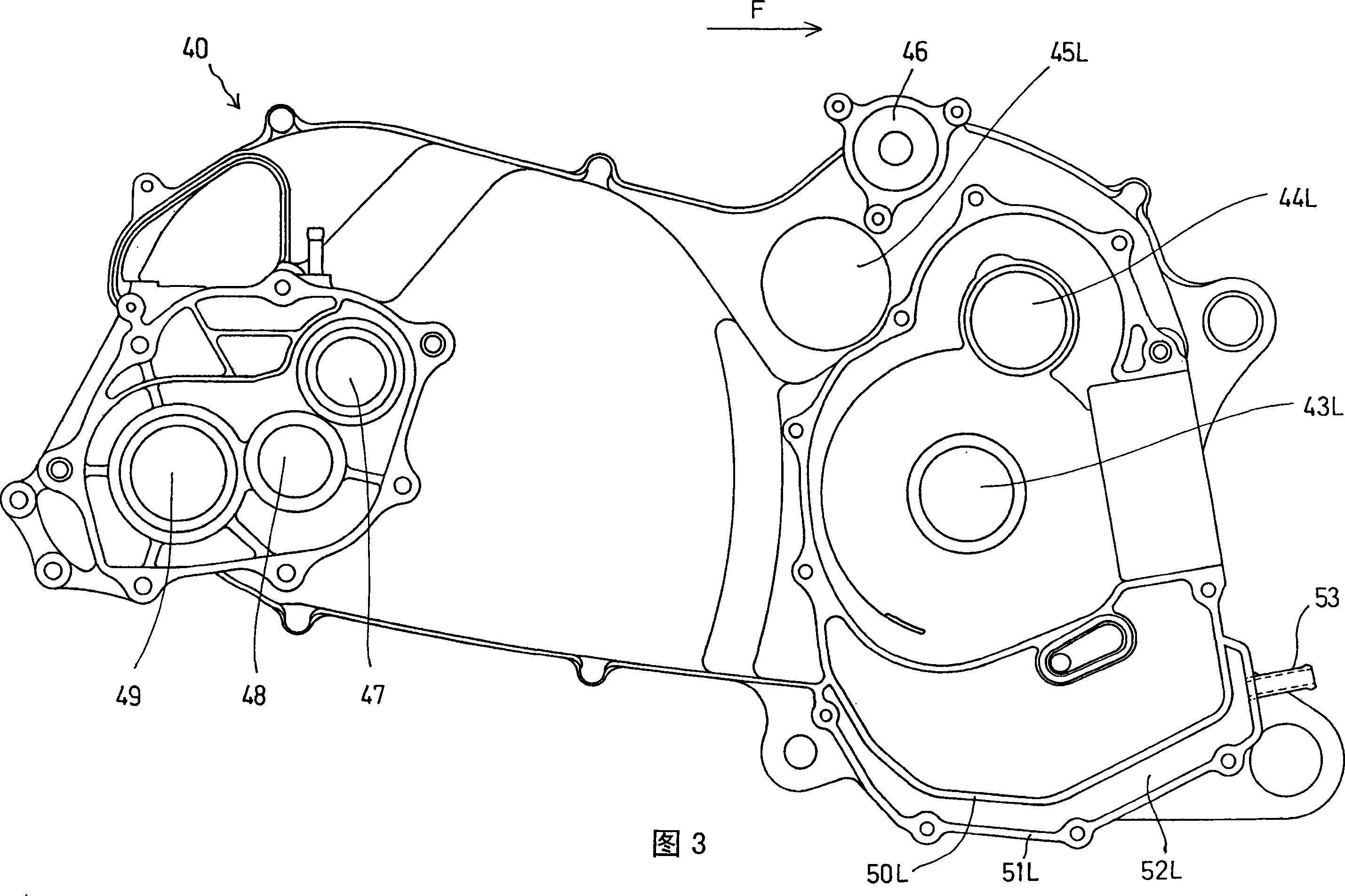 Crankcase of internal combustion engine