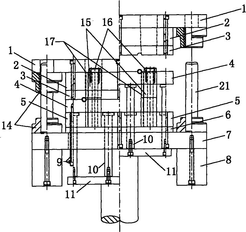 Tooth shape processing and molding method of hollow pipe fitting and special mold thereof