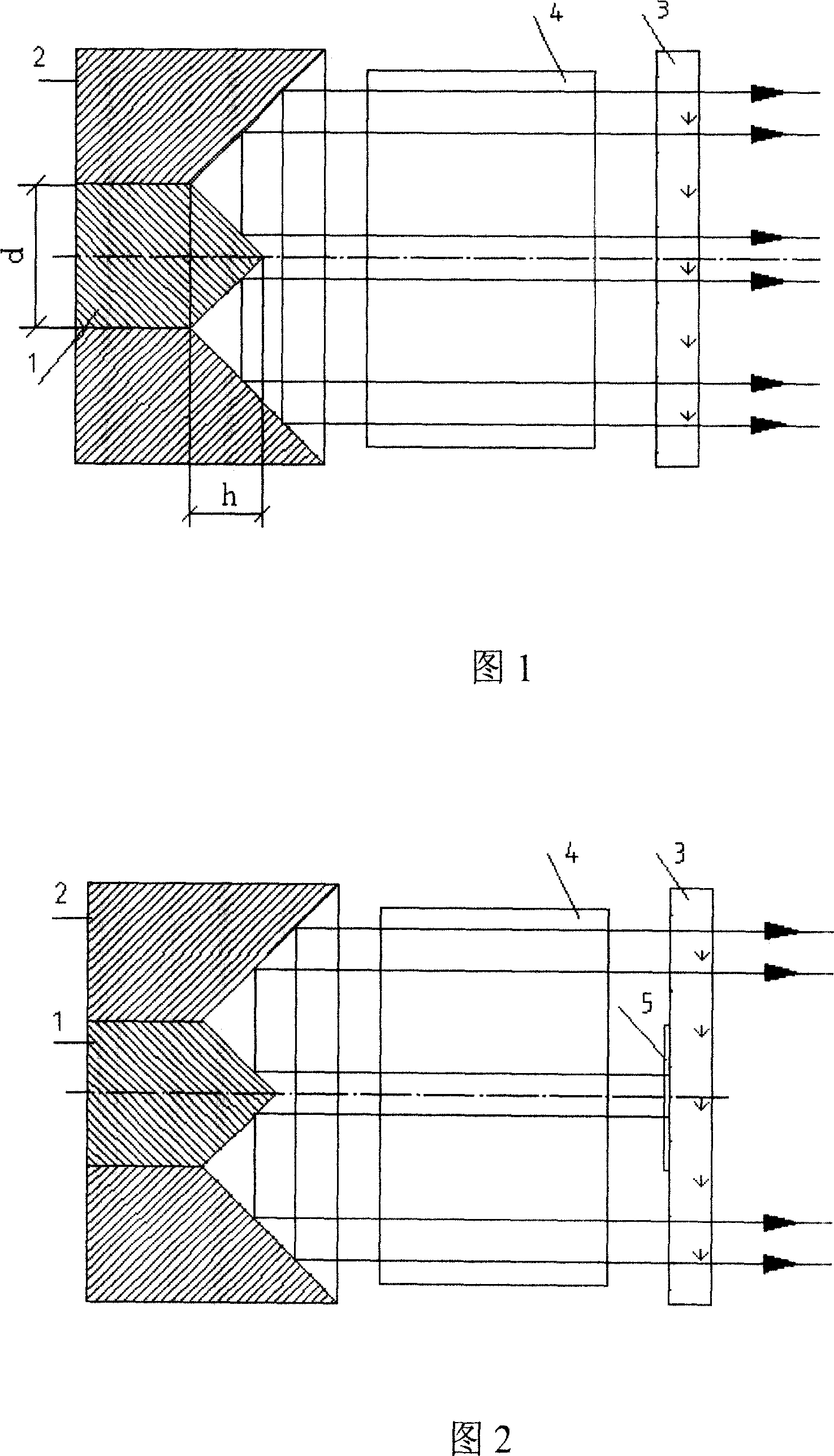 Laser resonance cavity of the combined full reflection mirror with the right-angle interval and external taper