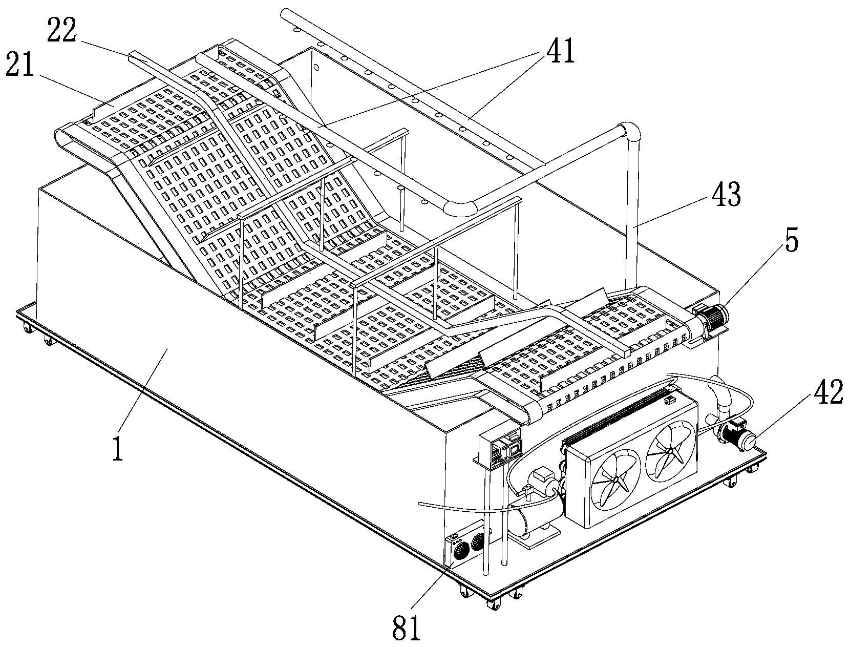 Immersion spraying composite fruit-vegetable pre-cooling device