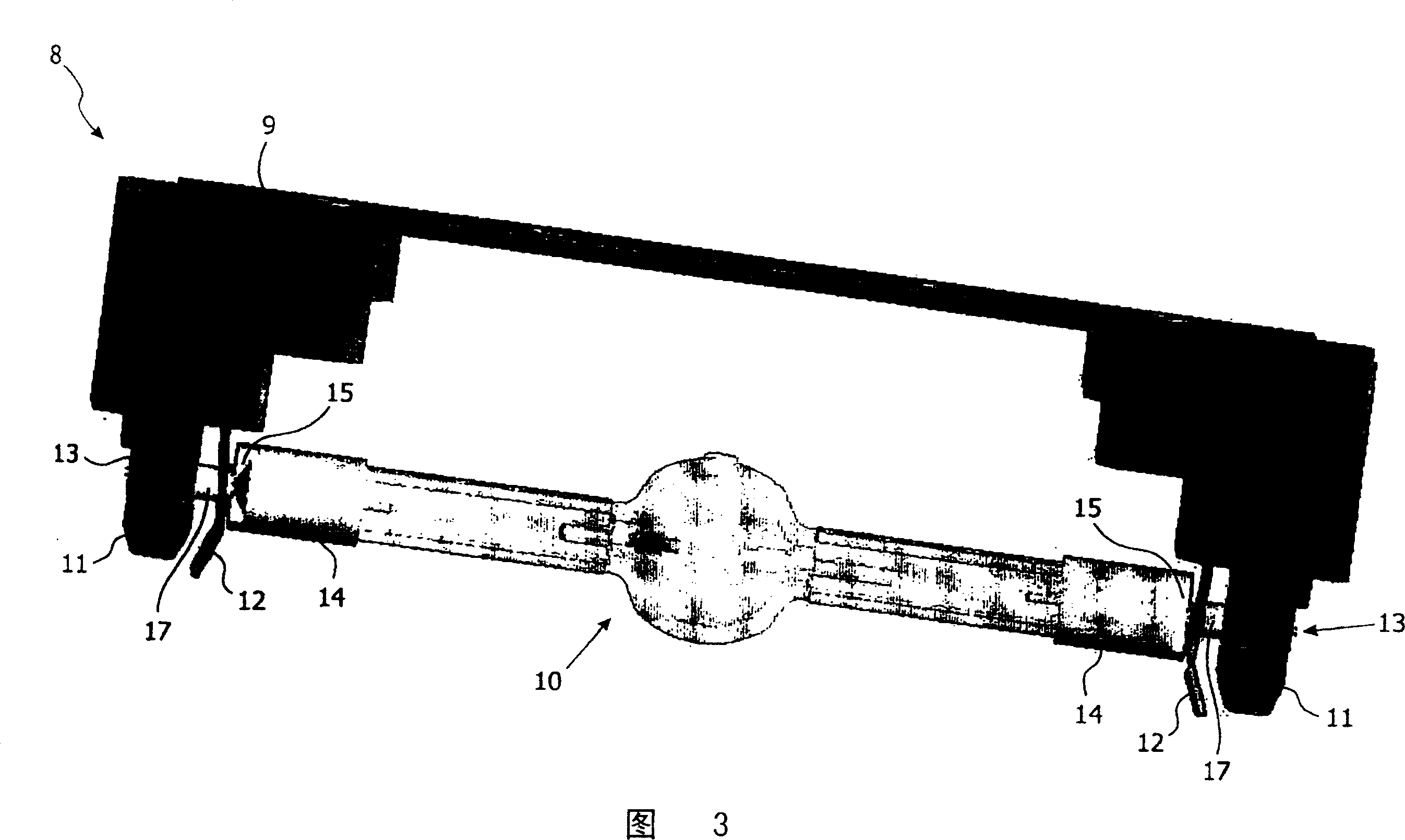 Lamp assembly, discharge lamp and method for constructing such a lamp assembly