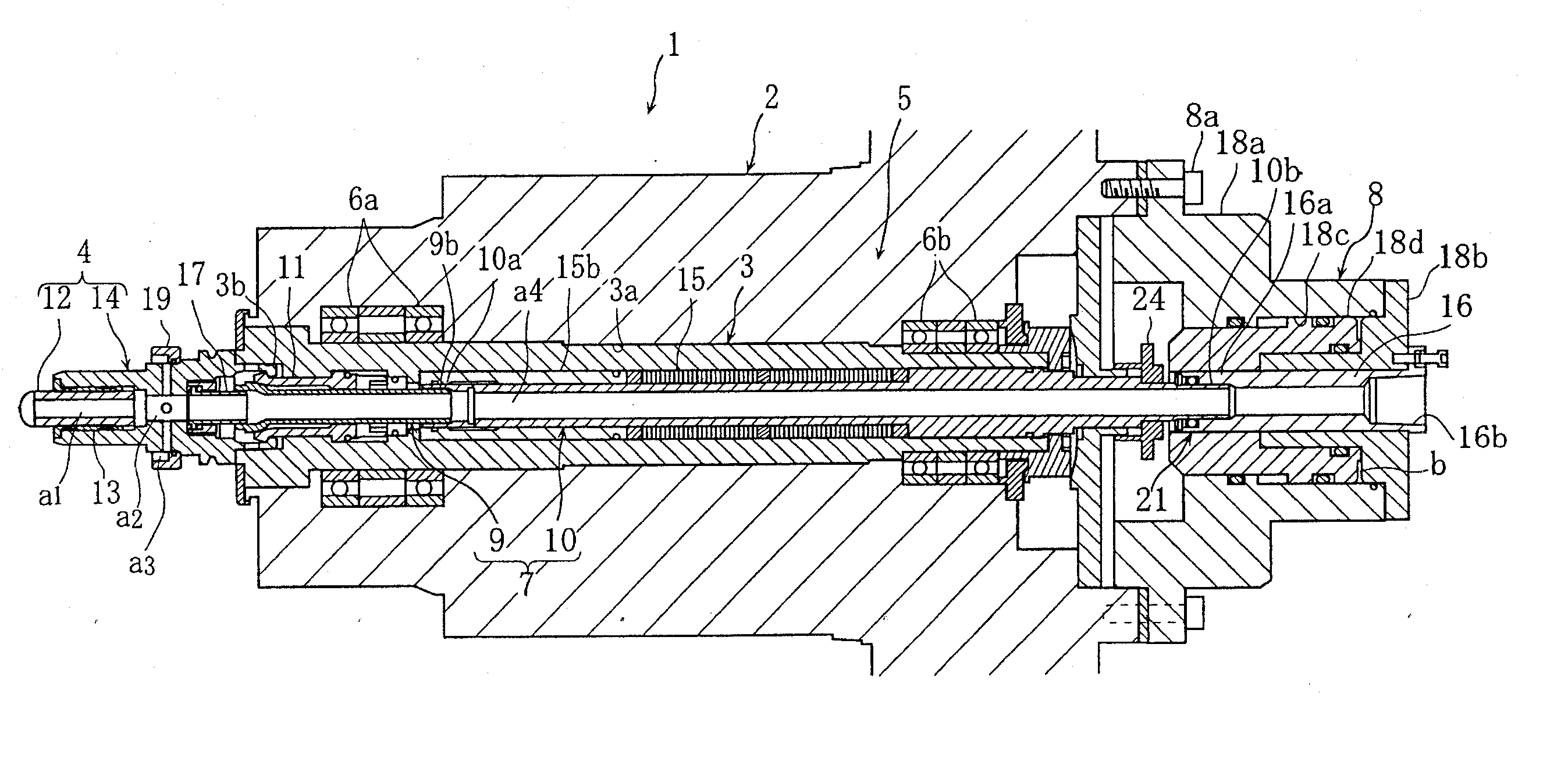 Spindle device of machine tool