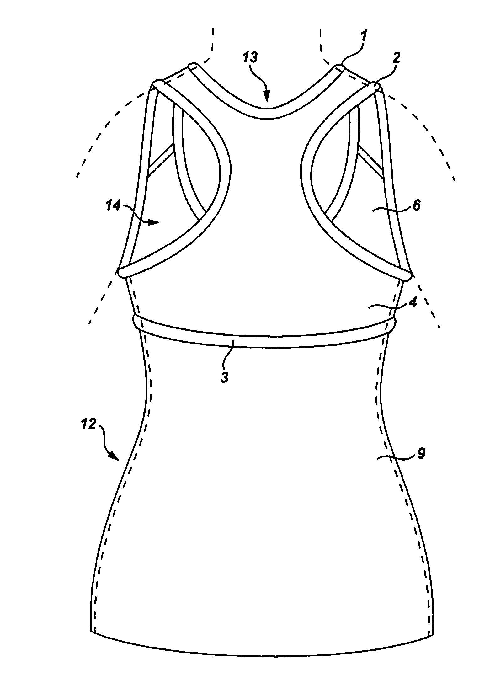 Sports bra with integral fitted sauna suit