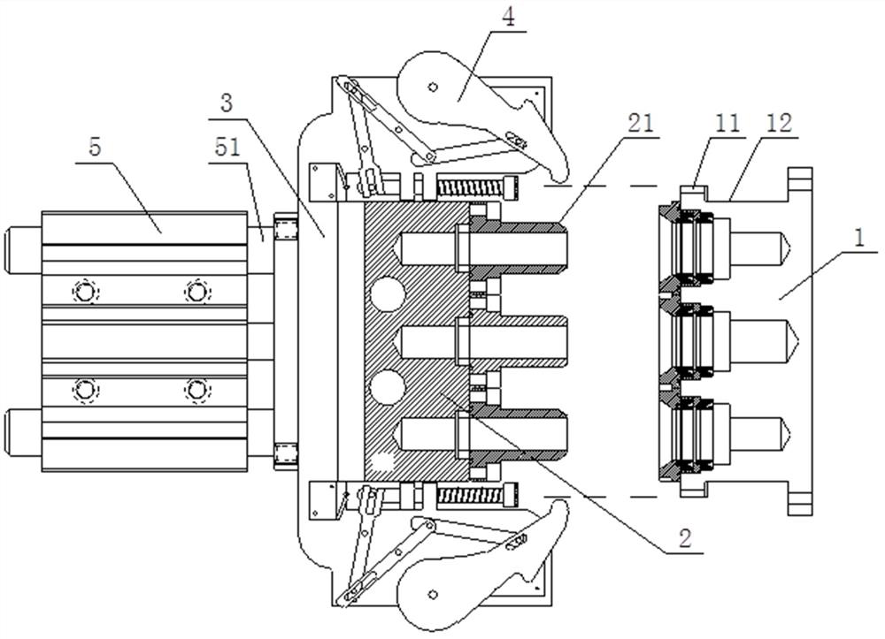Automatic butt joint mechanism and butt joint method for gas water heating device detection equipment