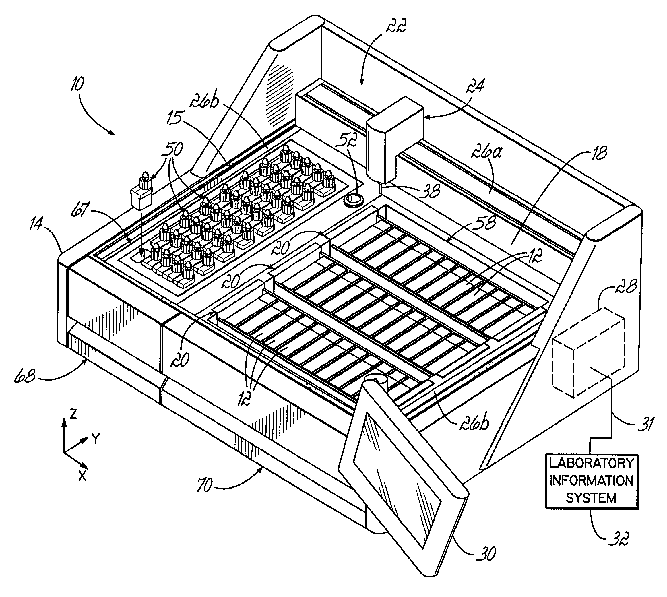 Automated tissue staining system and reagent container