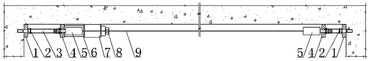 A decomposed prestressed carbon fiber tensioning device and its construction method