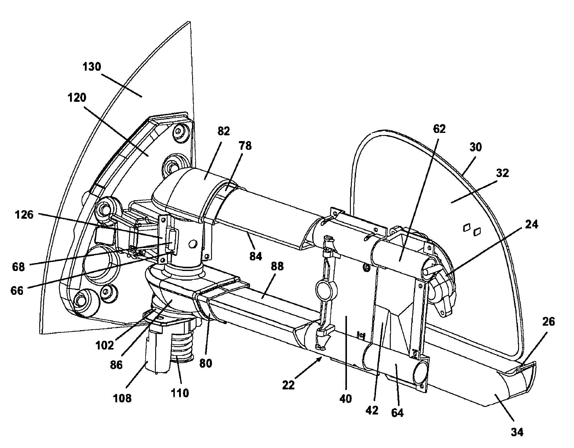 Twin-arm vehicle mirror with powerfold and powerextend features
