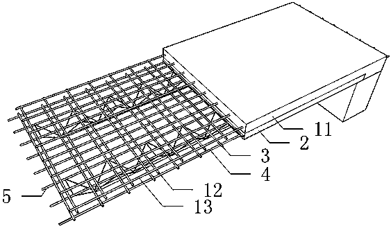 Inverted steel bar truss concrete laminated board and construction method thereof