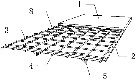 Inverted steel bar truss concrete laminated board and construction method thereof