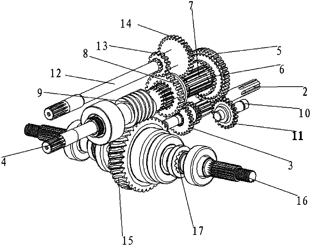 Mini-tiller shifting speed changing mechanism and mini-tiller comprising same