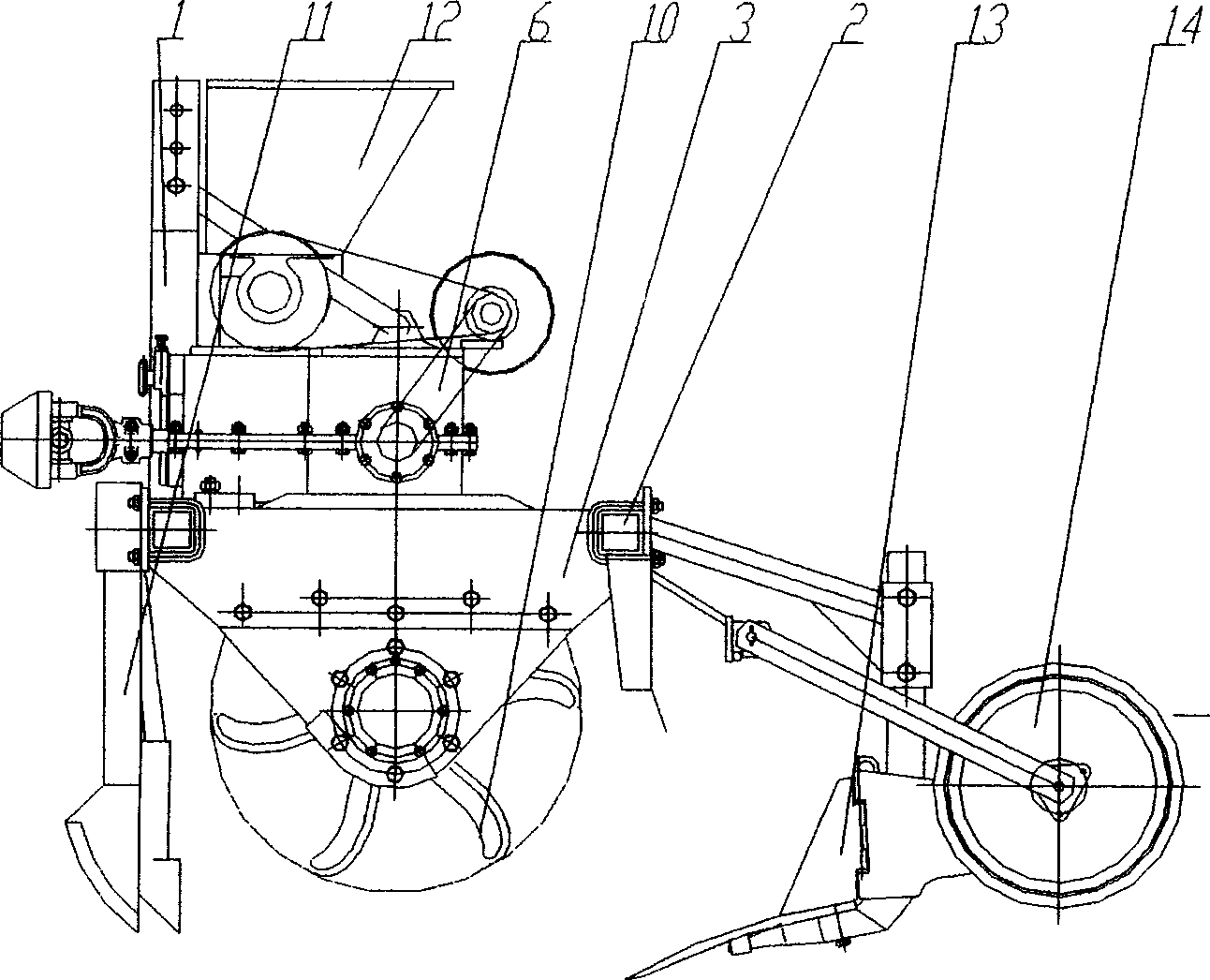 Universal gyrotilling stubble-breaking machine