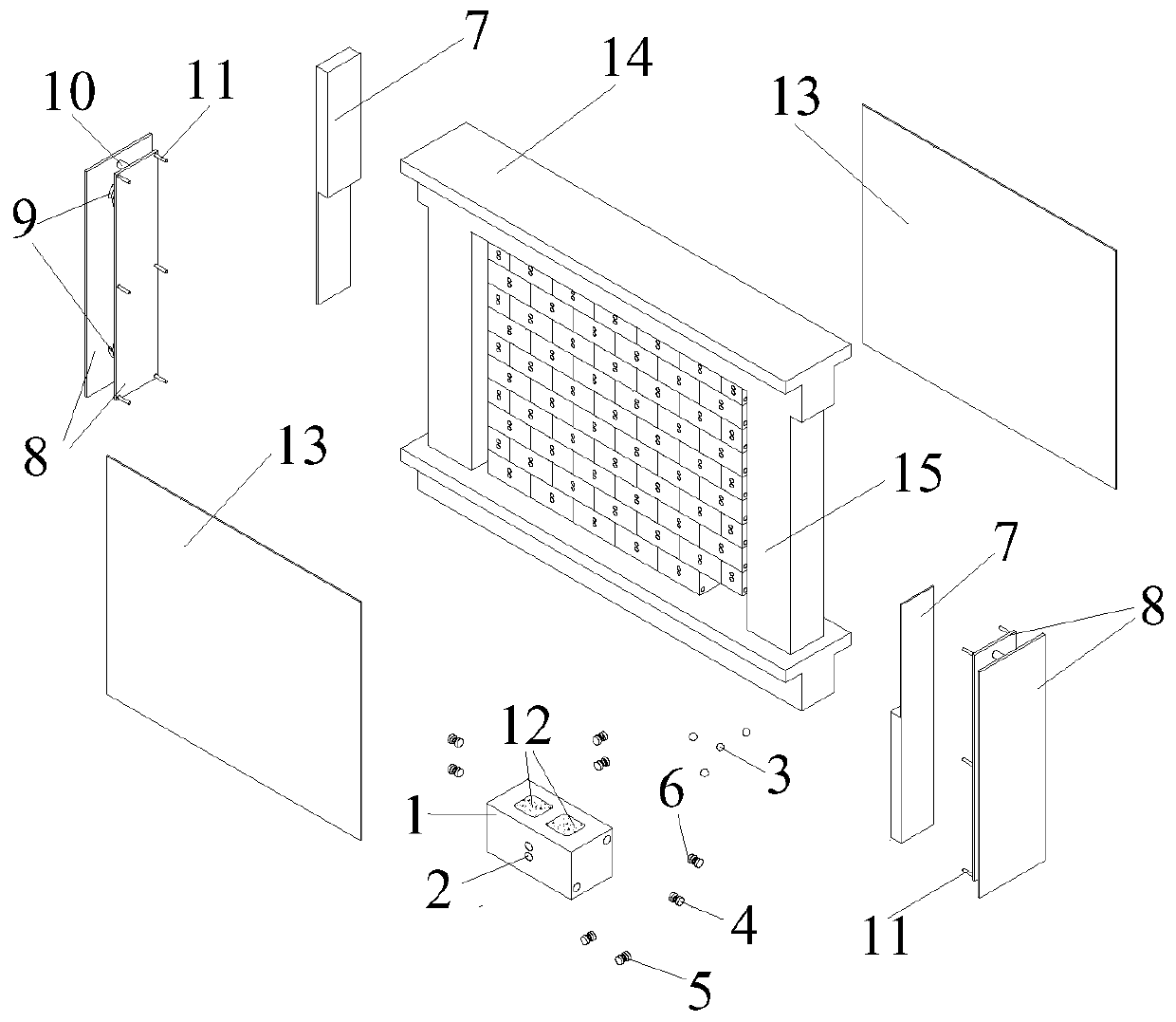 Vibration damping wall with self-resetting function and internally containing bidirectional damping particles