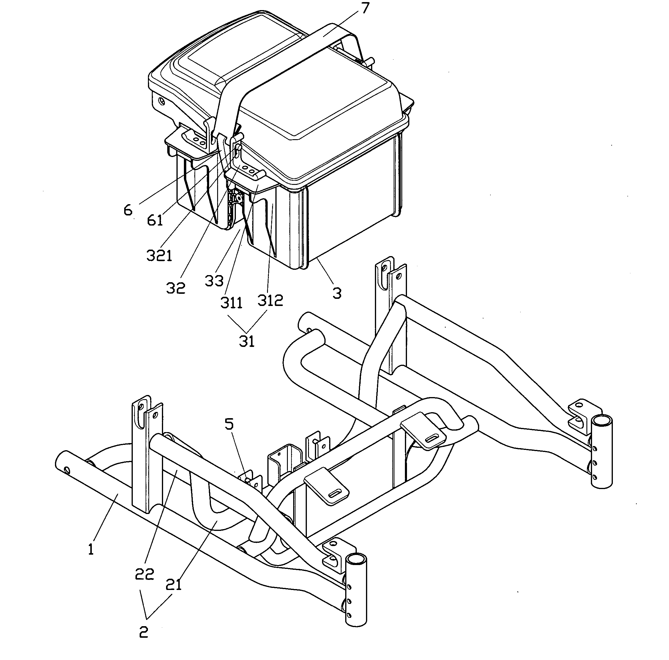 Battery quick-release structure for an electric mobility scooter