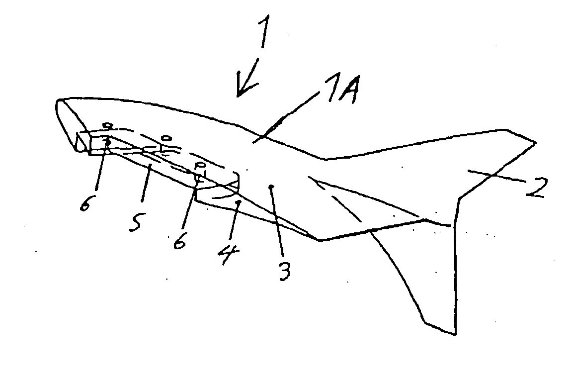 Aerodynamic component for controlling a landing guide path of an aircraft