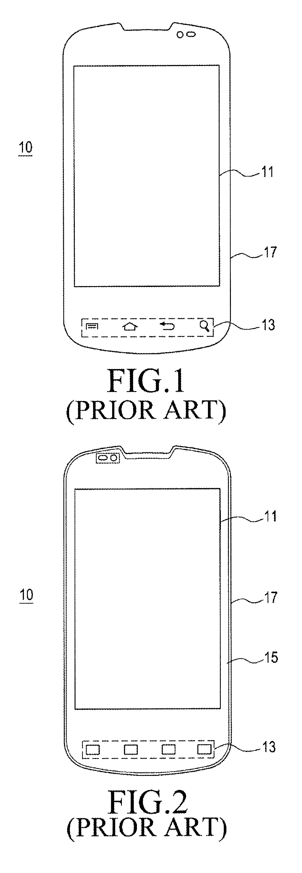 Touch screen device for a portable terminal