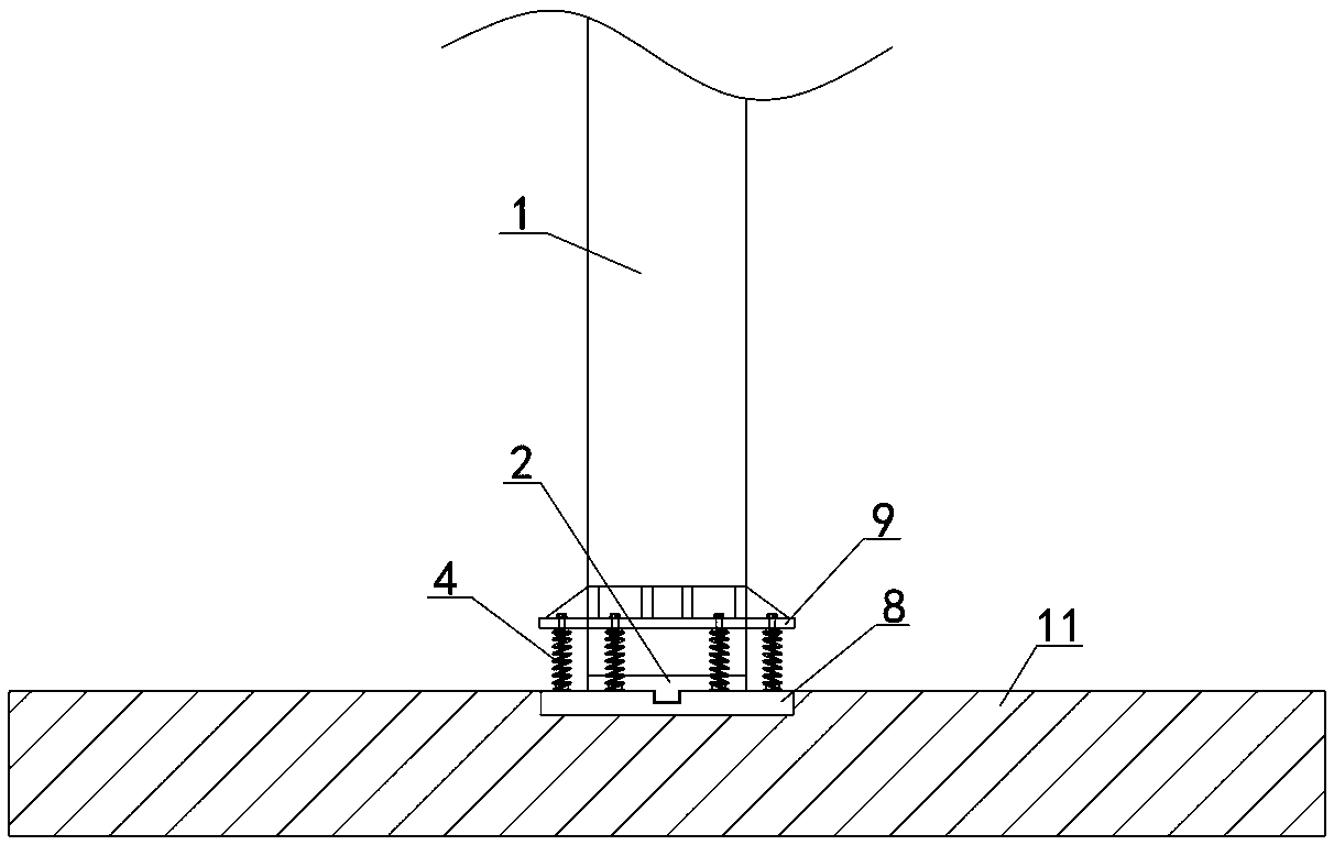 Non-damage stiffness-adjustable prefabricated frame column foot connection structure and construction method thereof
