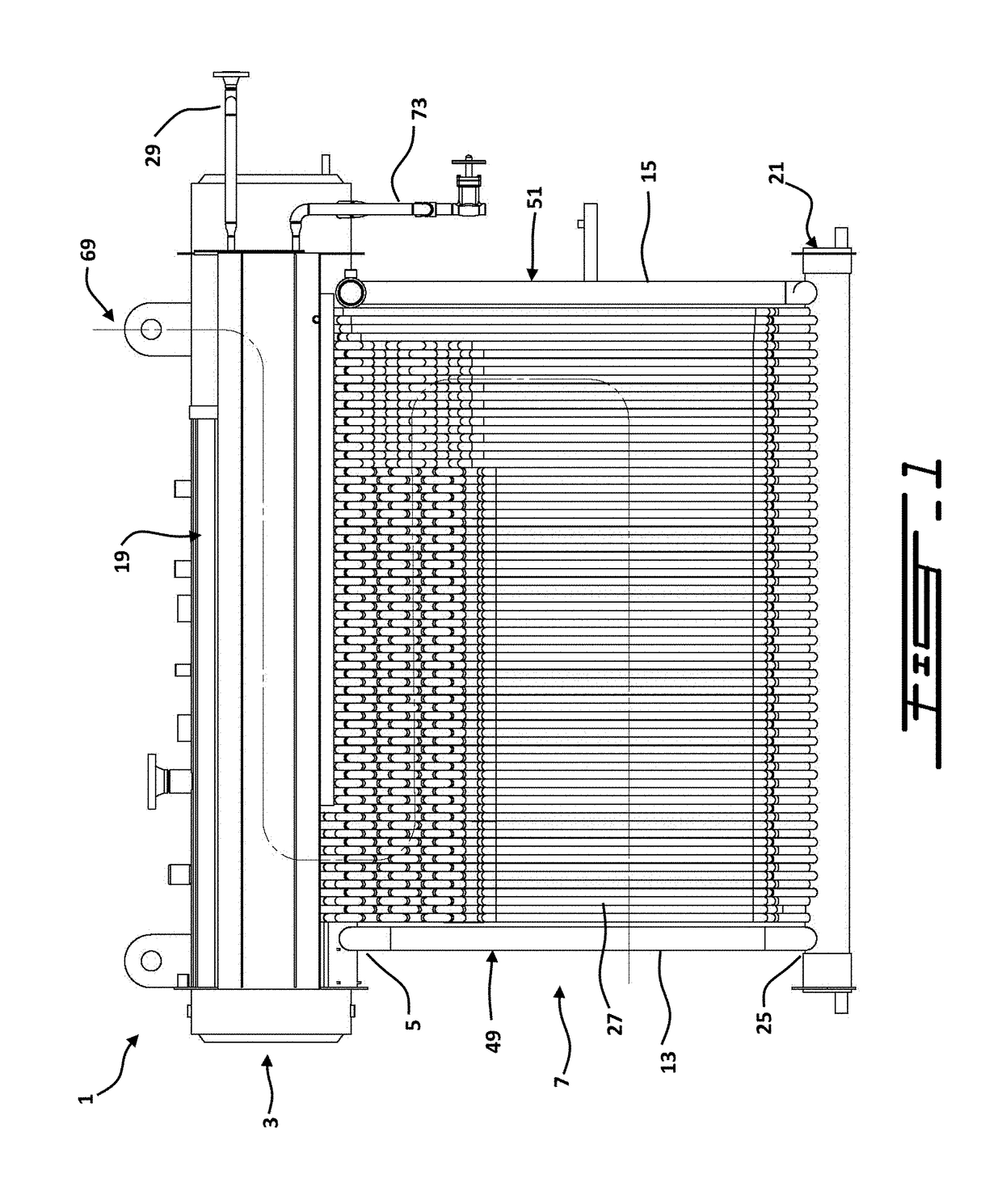 Boiler system comprising an integrated economizer