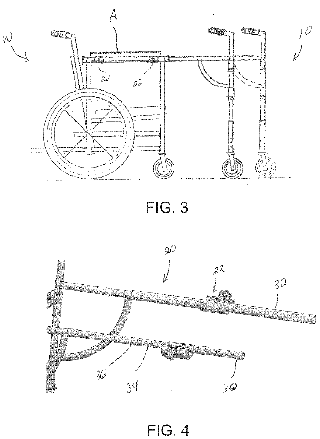 Walker attachment for wheelchairs